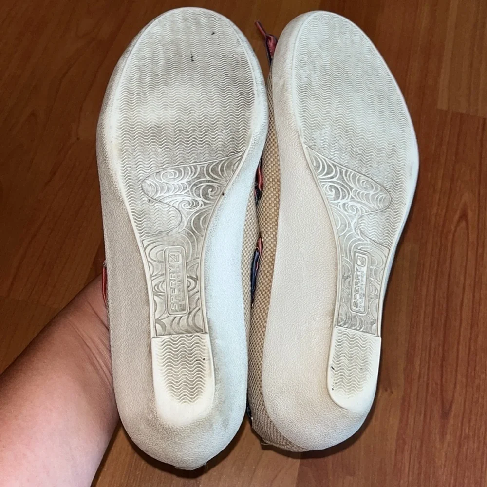Sperry Ladies Ribbon Scarf Wedge Natural Gatsby Size 6